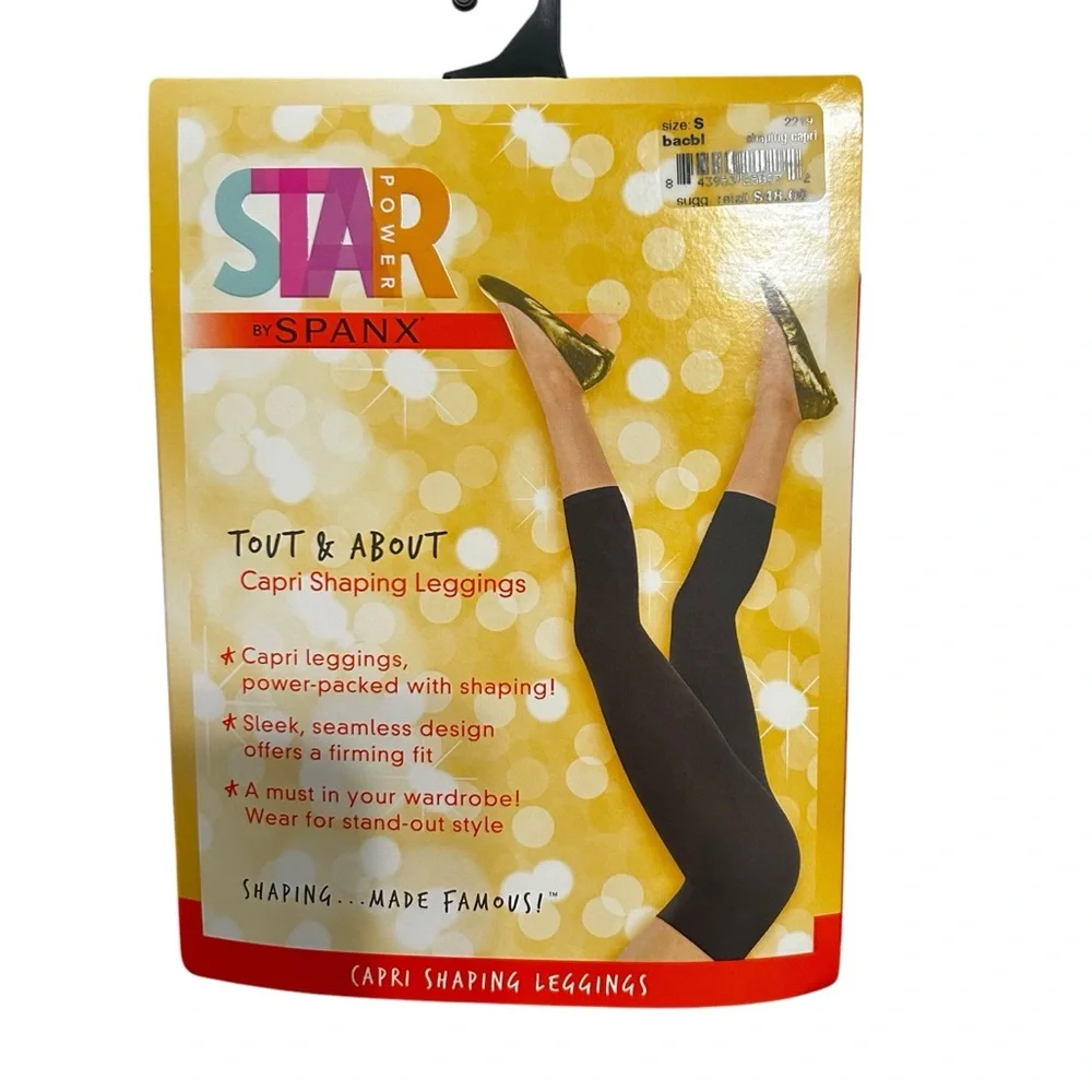 Spanx Star Power Capri Shaping Leggings Black drop Black Size Small New